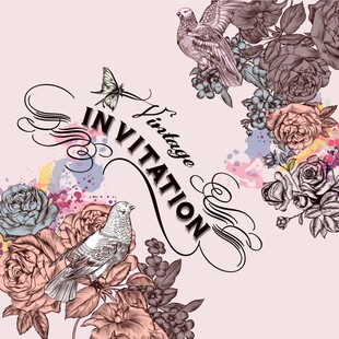 花卉邀请卡设计