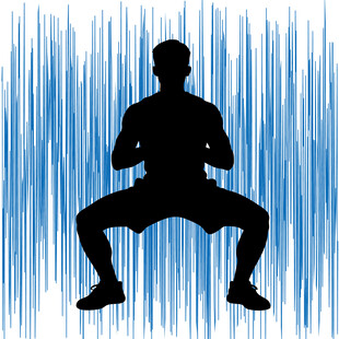 男子健身深蹲剪影