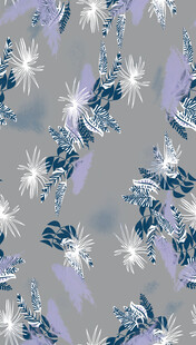 蓝白花卉图案无缝背景
