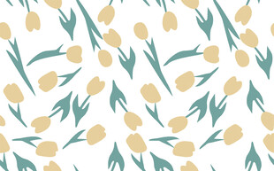 黄色郁金香花卉图案背景