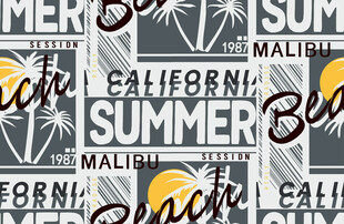 夏日加州风格印花图案