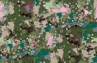 多彩花卉图案面料纹理