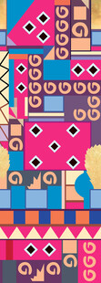 多彩几何图案构成的画面