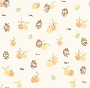 可爱动物水果图案背景图