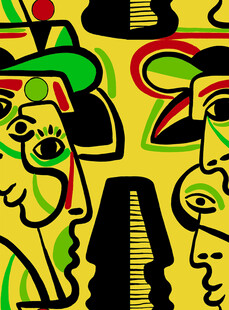 抽象多彩人物图案艺术画