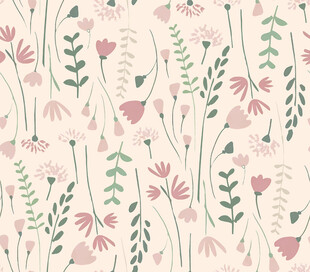 手绘花卉图案背景纹理