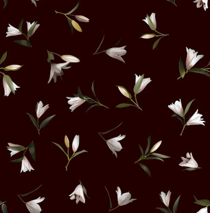 深色背景上的白色花卉图案