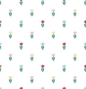 可爱小花无缝图案背景