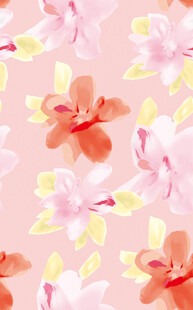 粉色花卉无缝图案背景
