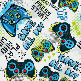 游戏手柄图案活力游戏风