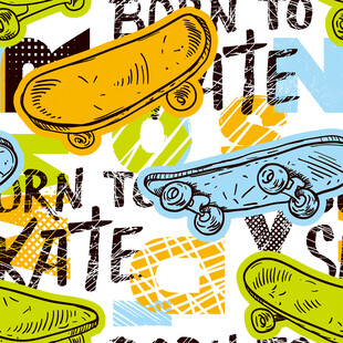 多彩滑板图案设计