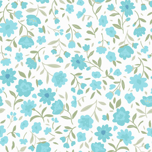 蓝白花卉图案背景