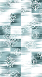 蓝白雪花几何拼接图案