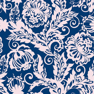蓝底白花纹样精美图案