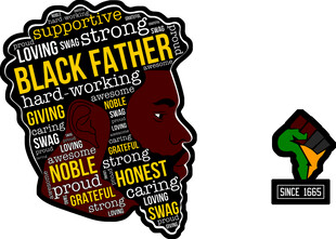 黑人父亲主题艺术图案