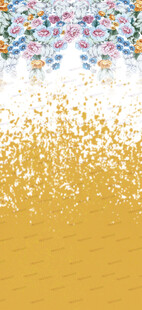 金色渐变花卉背景图