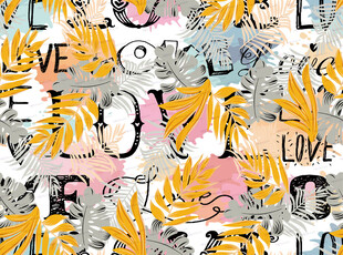 花卉字母图案背景设计