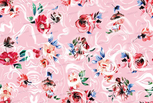 粉色花卉图案布料