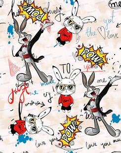 卡通兔涂鸦图案设计