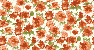 橙色花卉图案背景纹理