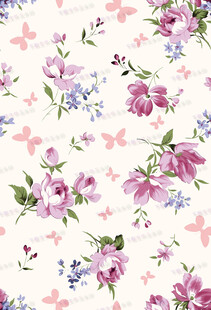 花卉蝴蝶图案的清新背景