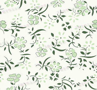 清新绿白花卉图案背景