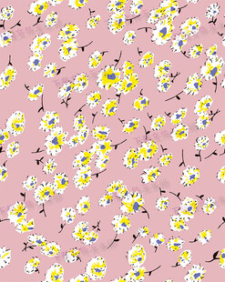 粉色背景小雏菊花卉图案