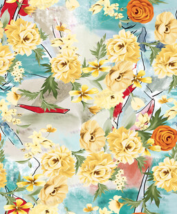 高清手绘清新花卉图案色彩绚丽