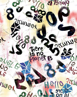 多彩涂鸦艺术字体图案