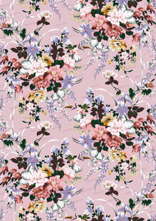 粉色花卉图案布料纹理