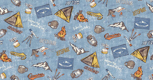 蓝色航海风卡通图案背景