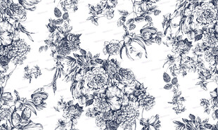 蓝白花卉图案纹理