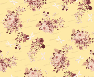淡黄色底花卉图案纹理