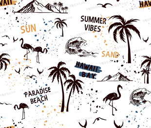夏日热带风情图案设计