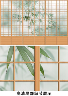 杜邦纸竹影背景墙