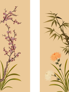 高清分层梅兰竹菊打印图