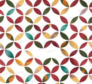 多彩几何环形图案背景