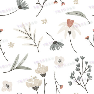 清新手绘花卉图案背景