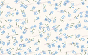 蓝白小花清新碎花图案