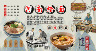 河南烩面背景墙