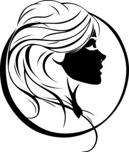 飘逸长发女性侧脸剪影