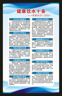 健康饮水十条海报
