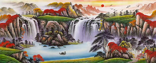 聚宝盆山水画