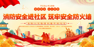 消防安全社区宣传展板