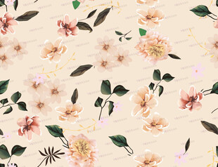 花卉叶子图案印花布料