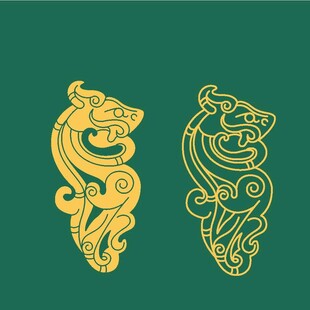 中式古典龙形装饰图案