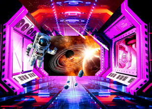 紫色星空背景墙