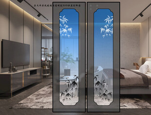 高清分层透明底屏风玻璃打印图