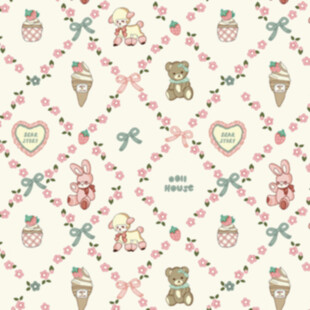 可爱糖果小熊花纹图案