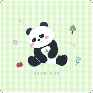 可爱熊猫图案美好一天